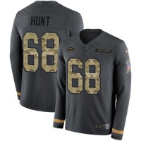 Nike Miami Dolphins #68 Robert Hunt Anthracite Salute to Service Men's Stitched NFL Limited Therma Long Sleeve Jersey