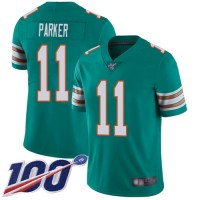 Nike Miami Dolphins #11 DeVante Parker Aqua Green Alternate Men's Stitched NFL 100th Season Vapor Limited Jersey