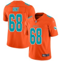 Nike Miami Dolphins #68 Robert Hunt Orange Men's Stitched NFL Limited Inverted Legend Jersey