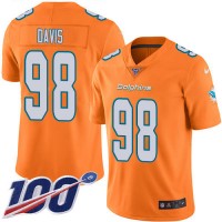 Nike Miami Dolphins #98 Raekwon Davis Orange Men's Stitched NFL Limited Rush 100th Season Jersey