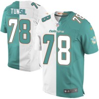Nike Miami Dolphins #78 Laremy Tunsil Aqua Green/White Men's Stitched NFL Elite Split Jersey