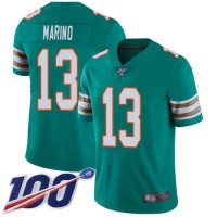 Nike Miami Dolphins #13 Dan Marino Aqua Green Alternate Men's Stitched NFL 100th Season Vapor Limited Jersey
