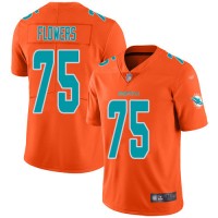 Nike Miami Dolphins #75 Ereck Flowers Orange Men's Stitched NFL Limited Inverted Legend Jersey