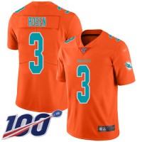 Nike Miami Dolphins #3 Josh Rosen Orange Men's Stitched NFL Limited Inverted Legend 100th Season Jersey