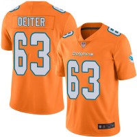 Nike Miami Dolphins #63 Michael Deiter Orange Men's Stitched NFL Limited Rush Jersey