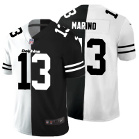 Miami Miami Dolphins #13 Dan Marino Men's Black V White Peace Split Nike Vapor Untouchable Limited NFL Jersey