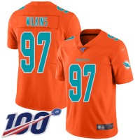 Nike Miami Dolphins #97 Christian Wilkins Orange Men's Stitched NFL Limited Inverted Legend 100th Season Jersey