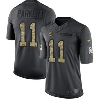 Nike Miami Dolphins #11 DeVante Parker Black Men's Stitched NFL Limited 2016 Salute to Service Jersey