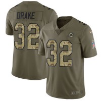 Nike Miami Dolphins #32 Kenyan Drake Olive/Camo Men's Stitched NFL Limited 2017 Salute To Service Jersey