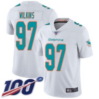 Nike Miami Dolphins #97 Christian Wilkins White Men's Stitched NFL 100th Season Vapor Limited Jersey
