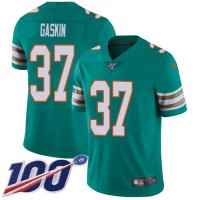Nike Miami Dolphins #37 Myles Gaskin Aqua Green Alternate Men's Stitched NFL 100th Season Vapor Untouchable Limited Jersey