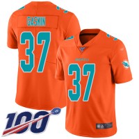 Nike Miami Dolphins #37 Myles Gaskin Orange Men's Stitched NFL Limited Inverted Legend 100th Season Jersey