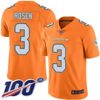 Nike Miami Dolphins #3 Josh Rosen Orange Men's Stitched NFL Limited Rush 100th Season Jersey