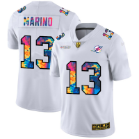 Miami Miami Dolphins #13 Dan Marino Men's White Nike Multi-Color 2020 NFL Crucial Catch Limited NFL Jersey