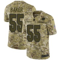 Nike Miami Dolphins #55 Jerome Baker Camo Men's Stitched NFL Limited 2018 Salute To Service Jersey