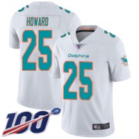 Nike Miami Dolphins #25 Xavien Howard White Men's Stitched NFL 100th Season Vapor Limited Jersey