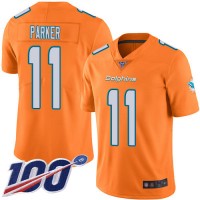 Nike Miami Dolphins #11 DeVante Parker Orange Men's Stitched NFL Limited Rush 100th Season Jersey