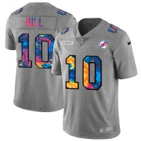 Miami Miami Dolphins #10 Tyreek Hill Men's Nike Multi-Color 2020 NFL Crucial Catch NFL Jersey Greyheather