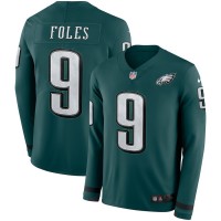 Men's Philadelphia Eagles #9 Nick Foles Midnight Green Team Color Men's Stitched NFL Limited Therma Long Sleeve Jersey