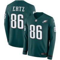Men's Philadelphia Eagles #86 Zach Ertz Midnight Green Team Color Men's Stitched NFL Limited Therma Long Sleeve Jersey
