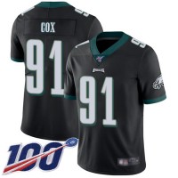Nike Philadelphia Eagles #91 Fletcher Cox Black Alternate Men's Stitched NFL 100th Season Vapor Limited Jersey