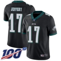 Nike Philadelphia Eagles #17 Alshon Jeffery Black Alternate Men's Stitched NFL 100th Season Vapor Limited Jersey
