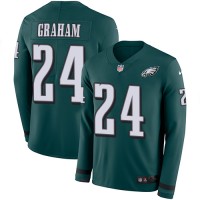 Nike Philadelphia Eagles #24 Corey Graham Midnight Green Team Color Men's Stitched NFL Limited Therma Long Sleeve Jersey