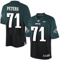 Nike Philadelphia Eagles #71 Jason Peters Midnight Green/Black Men's Stitched NFL Elite Fadeaway Fashion Jersey