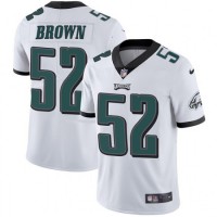 Nike Philadelphia Eagles #52 Asantay Brown White Men's Stitched NFL Vapor Untouchable Limited Jersey