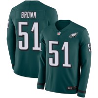 Nike Philadelphia Eagles #51 Zach Brown Midnight Green Team Color Men's Stitched NFL Limited Therma Long Sleeve Jersey