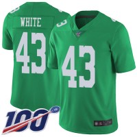 Nike Philadelphia Eagles #43 Kyzir White Green Men's Stitched NFL Limited Rush 100th Season Jersey