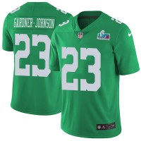 Nike Philadelphia Eagles #23 C.J. Gardner-Johnson Green Super Bowl LVII Patch Men's Stitched NFL Limited Rush Jersey