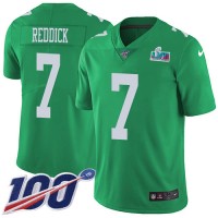 Nike Philadelphia Eagles #7 Haason Reddick Green Super Bowl LVII Patch Men's Stitched NFL Limited Rush 100th Season Jersey
