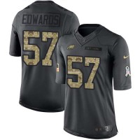 Nike Philadelphia Eagles #57 T. J. Edwards Black Men's Stitched NFL Limited 2016 Salute to Service Jersey
