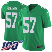 Nike Philadelphia Eagles #57 T. J. Edwards Green Men's Stitched NFL Limited Rush 100th Season Jersey