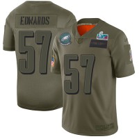 Nike Philadelphia Eagles #57 T. J. Edwards Camo Super Bowl LVII Patch Men's Stitched NFL Limited 2019 Salute To Service Jersey
