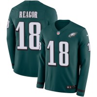 Nike Philadelphia Eagles #18 Jalen Reagor Green Team Color Men's Stitched NFL Limited Therma Long Sleeve Jersey