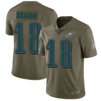 Nike Philadelphia Eagles #18 Jalen Reagor Olive Men's Stitched NFL Limited 2017 Salute To Service Jersey