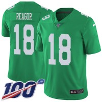 Nike Philadelphia Eagles #18 Jalen Reagor Green Men's Stitched NFL Limited Rush 100th Season Jersey