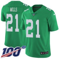 Nike Philadelphia Eagles #21 Jalen Mills Green Men's Stitched NFL Limited Rush 100th Season Jersey