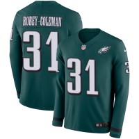 Nike Philadelphia Eagles #31 Nickell Robey-Coleman Green Team Color Men's Stitched NFL Limited Therma Long Sleeve Jersey
