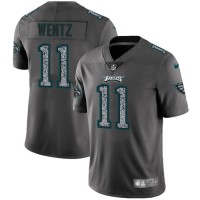 Nike Philadelphia Eagles #11 Carson Wentz Gray Static Men's Stitched NFL Vapor Untouchable Limited Jersey