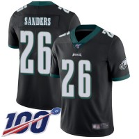 Nike Philadelphia Eagles #26 Miles Sanders Black Alternate Men's Stitched NFL 100th Season Vapor Limited Jersey