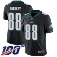 Nike Philadelphia Eagles #88 Dallas Goedert Black Alternate Men's Stitched NFL 100th Season Vapor Limited Jersey