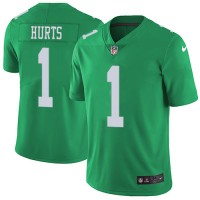 Nike Philadelphia Eagles #1 Jalen Hurts Green Men's Stitched NFL Limited Rush Jersey