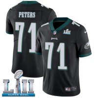 Nike Philadelphia Eagles #71 Jason Peters Black Alternate Super Bowl LII Men's Stitched NFL Vapor Untouchable Limited Jersey