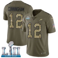 Nike Philadelphia Eagles #12 Randall Cunningham Olive/Camo Super Bowl LII Men's Stitched NFL Limited 2017 Salute To Service Jersey