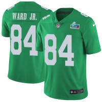 Nike Philadelphia Eagles #84 Greg Ward Jr. Green Super Bowl LVII Patch Men's Stitched NFL Limited Rush Jersey