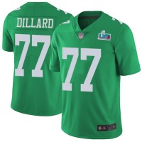 Nike Philadelphia Eagles #77 Andre Dillard Green Super Bowl LVII Patch Men's Stitched NFL Limited Rush Jersey