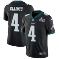 Nike Philadelphia Eagles #4 Jake Elliott Black Super Bowl LVII Patch Alternate Men's Stitched NFL Vapor Untouchable Limited Jersey
